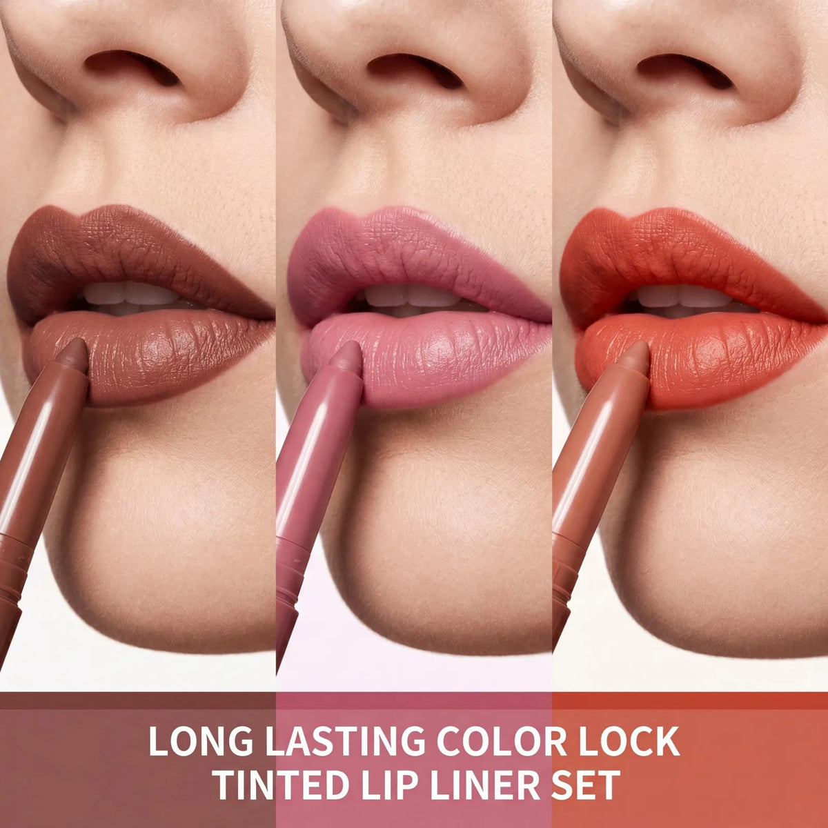Matte Lip Liner Set – 3 Shades, Long-Lasting Color Lock Matte Lip Liner Axl