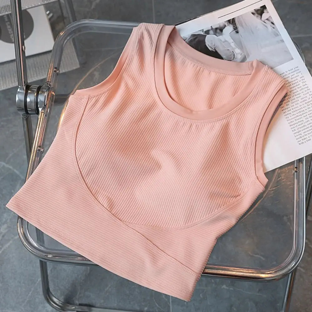 Women's No-Clip Sports Bra Tank Top – Quick Dry Nylon Vest Sports Bra Tank Top Axl
