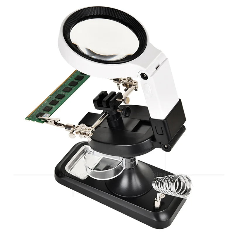 Desktop & Handheld Magnifying Glass 5X 10X with 32 LEDs LED Magnifying Glass Axl