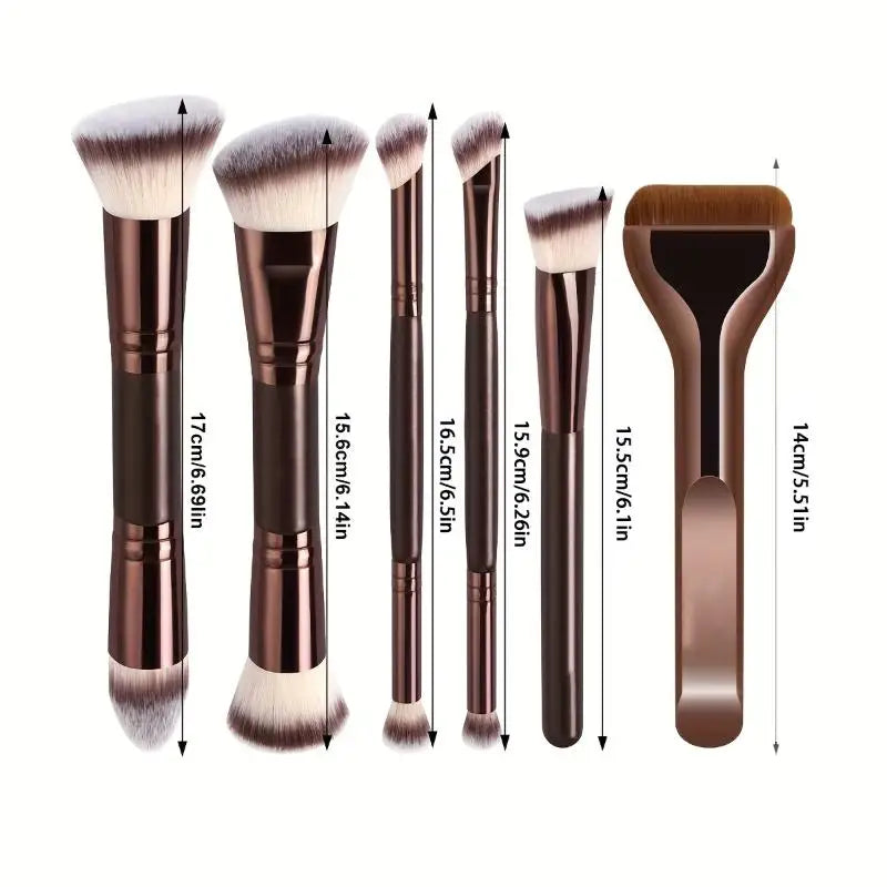 Professional Dual-Ended Makeup Brush Set – 4/5/6 Pcs Travel Makeup Brush Set Axl