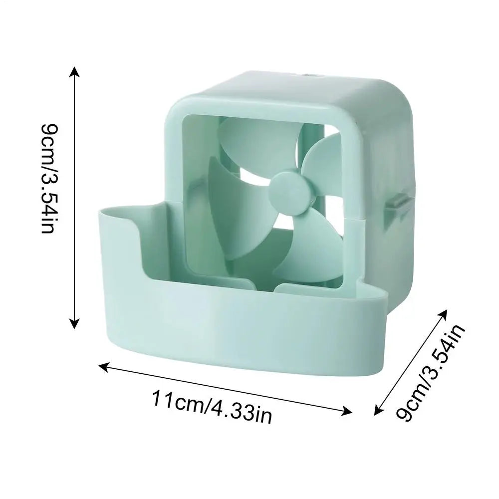 Hangable Fan Ice Box Cooler Attachment – Outdoor Mist Cooling Fan Cooler Attachment Axl Blue