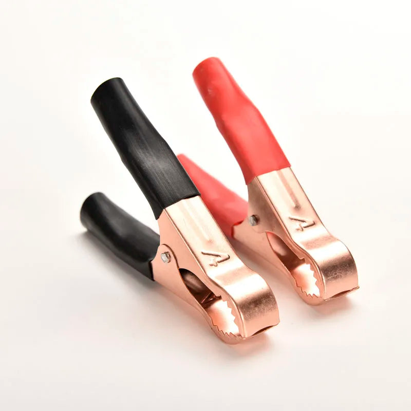 2Pcs Alligator Clamp Clips 50A 80mm – Red & Black Battery Leads Alligator Clamp Clips Axl