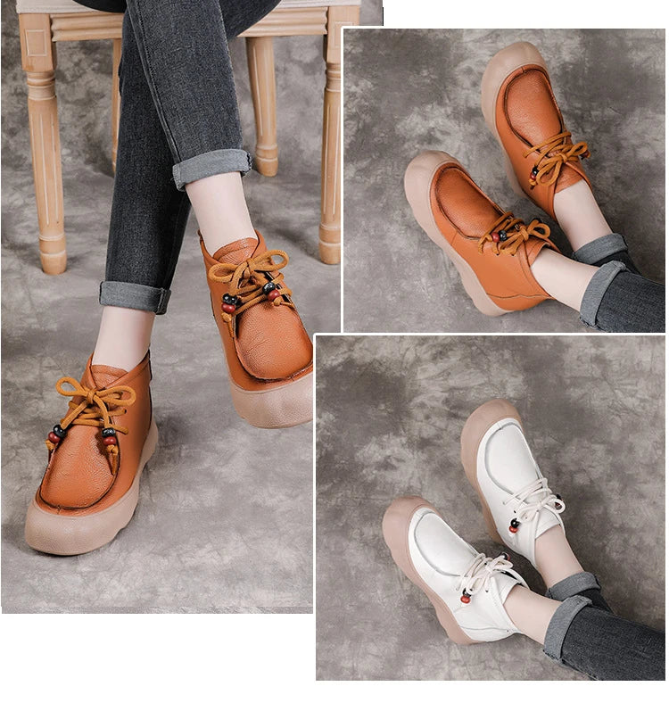 Lorilury Women's Genuine Leather Ankle Boots – Plush Lined Women's Ankle Boots Axl