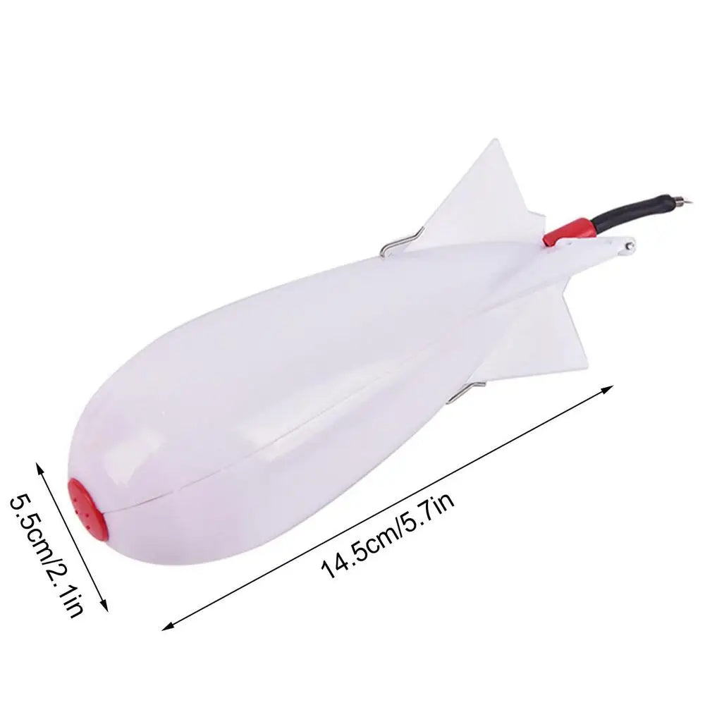Carp Fishing Rocket Bait Feeder Float Cage – PP Bait Dispenser Fishing Bait Feeder Axl White