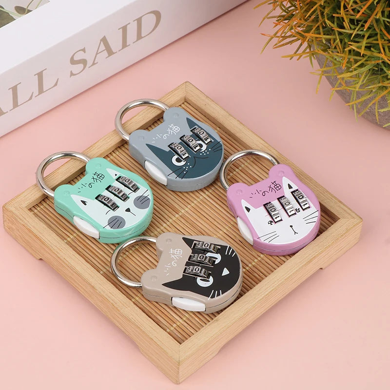 Cute Cat Mini Combination Lock – Luggage, Drawer & Dorm Combination Padlock Axl