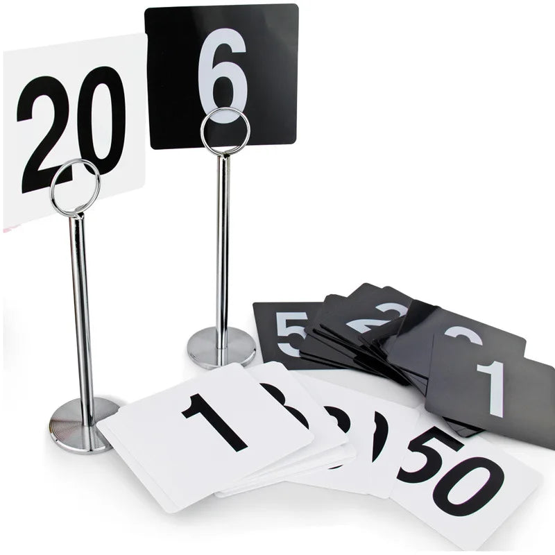 Plastic Table Number Cards 1–100 | Wedding & Restaurant Signs Table Number Cards Axl