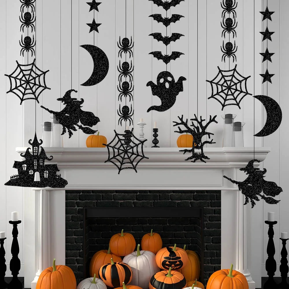 6-Piece Halloween Ghost & Witch Hanging Pendant Decorations Halloween Hanging Decor Axl