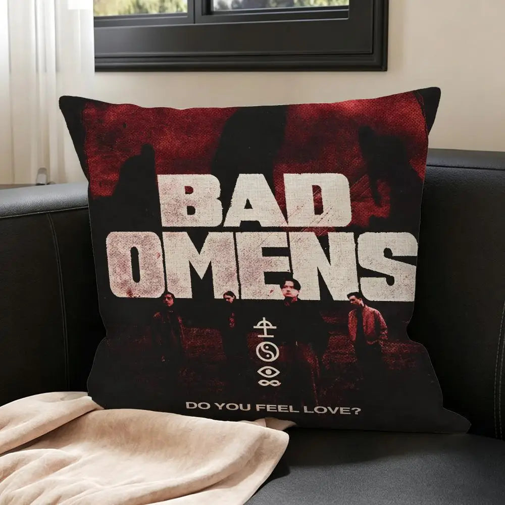 Bad Omens Linen Cushion Cover | Sofa, Bed & Chair Pillow Case Cushion Cover Axl