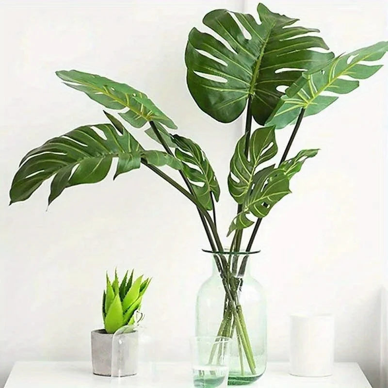Artificial Tropical Palm & Monstera Leaves | Hawaiian Party Decor Artificial Tropical Leaves Axl