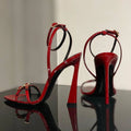 Women's High Heel Slingback Sandals – Pointed Toe Mary Jane High Heel Sandals Axl Red 40