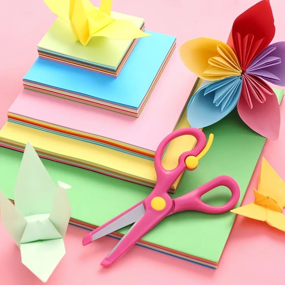 100 Sheets Square Origami Paper – Multi-Color DIY Craft Set Origami Paper Set Axl