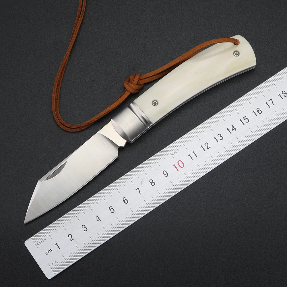XUAN FENG D2 Steel Folding Knife – Bull Bone Handle EDC Pocket Folding Pocket Knife Axl