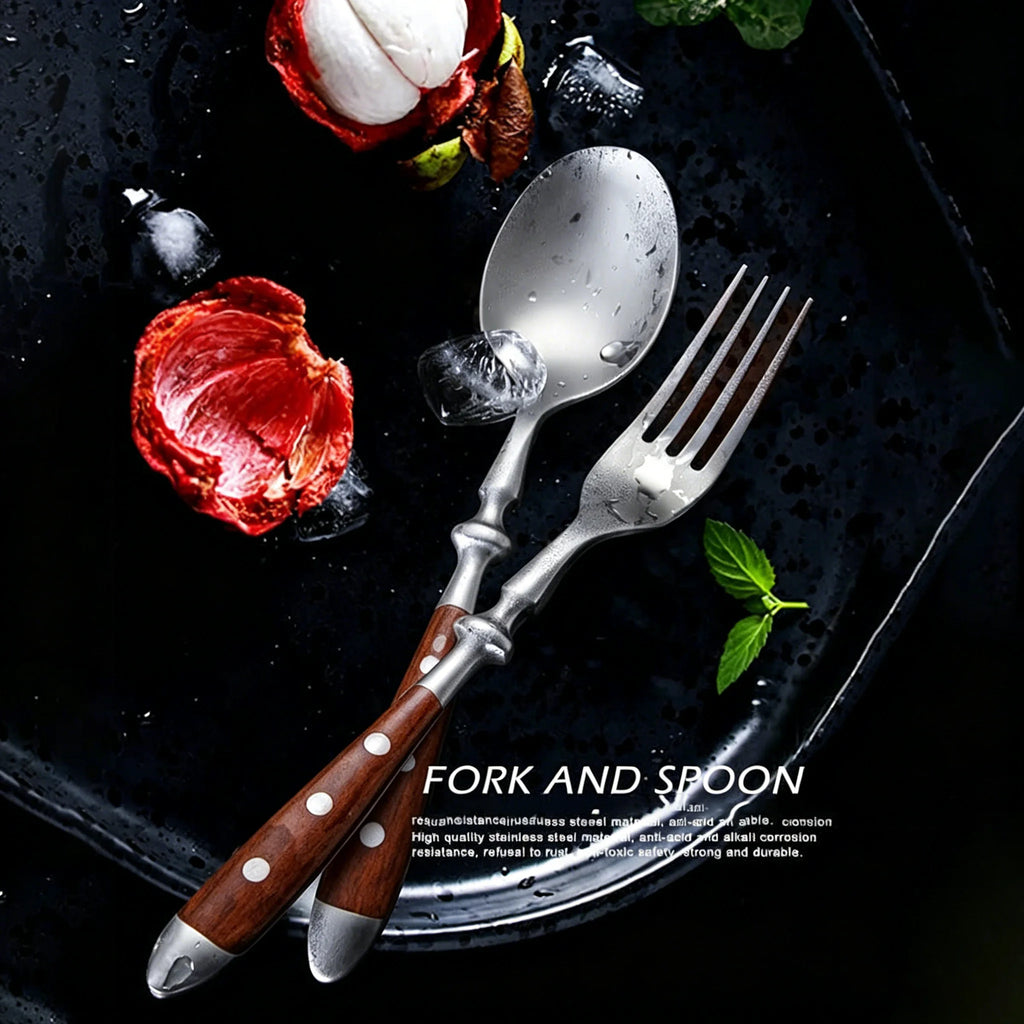 6-Piece Stainless Steel Flatware Set – Knife, Fork & Spoon Flatware Cutlery Set Axl