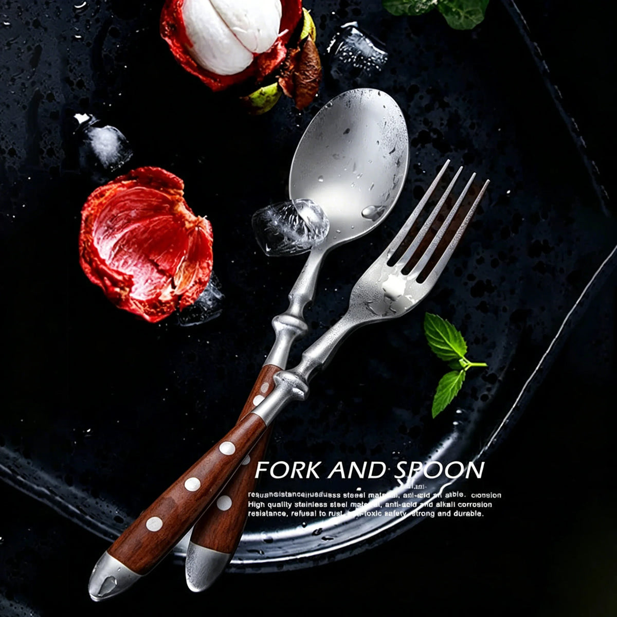 6-Piece Stainless Steel Flatware Set – Knife, Fork & Spoon Flatware Cutlery Set Axl