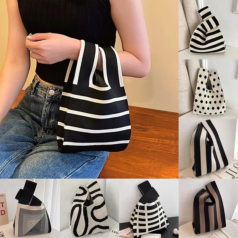 Women's Mini Hand-Woven Felt Handbag – Korean-Style Tote Mini Woven Handbag Axl