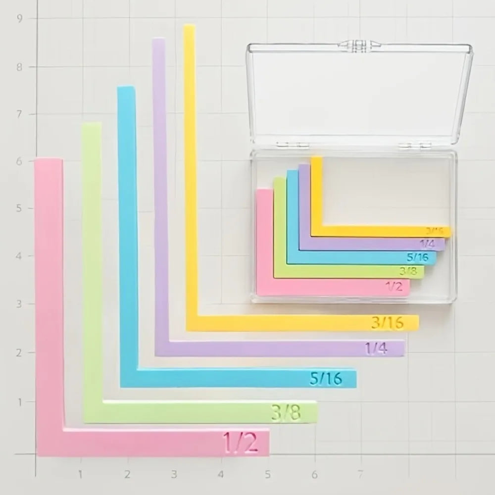 Color-Coded Paper Crafting Alignment Guides | 5/7Pc Set Crafting Alignment Rulers Axl Style1 -with box-