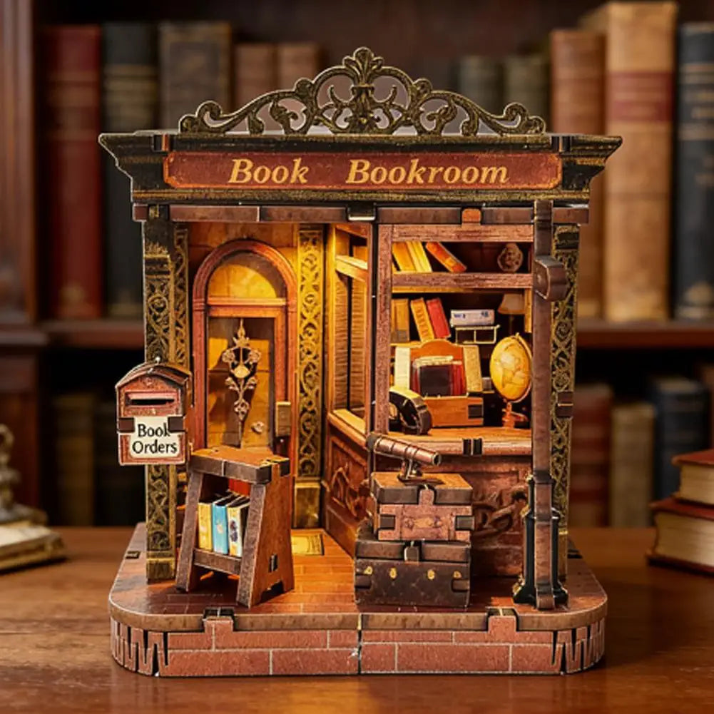3D Wooden Miniature House Kit with LED Light – DIY Dollhouse Miniature Model Kit Axl