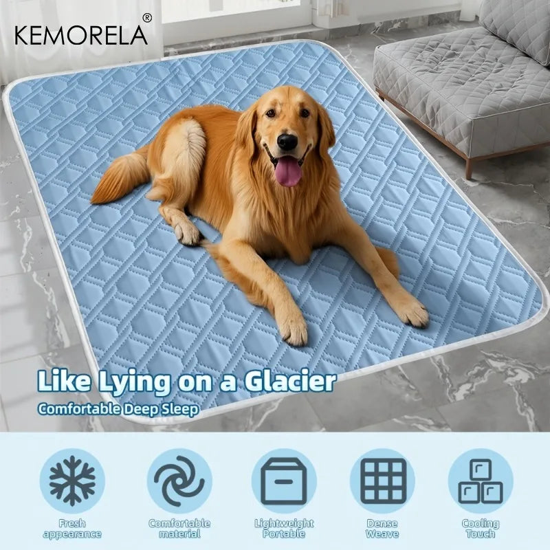 KEMORELA Ice Silk Dog Cooling Mat – Breathable Summer Pet Bed Dog Cooling Mat Axl