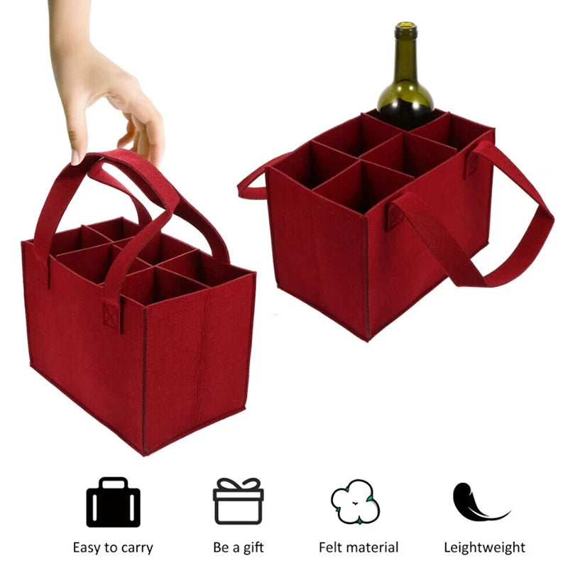 Foldable 6-Bottle Wine Carrier Bag – Waterproof Travel Tote Wine Bottle Carrier Axl