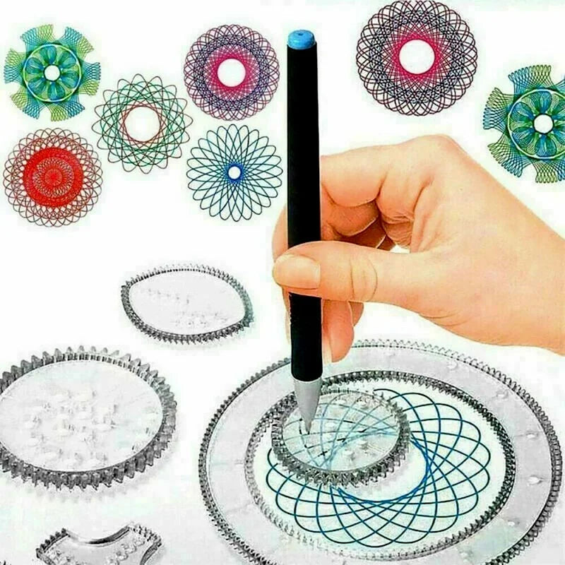 27-Piece Spirograph Drawing Set – Kids Art & Craft Design Toy Kids Art Drawing Set Axl