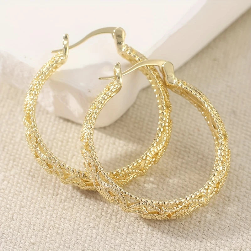 Huitan Large Geometric Hoop Earrings – Bohemian Party Jewelry Hoop Earrings Axl E5439