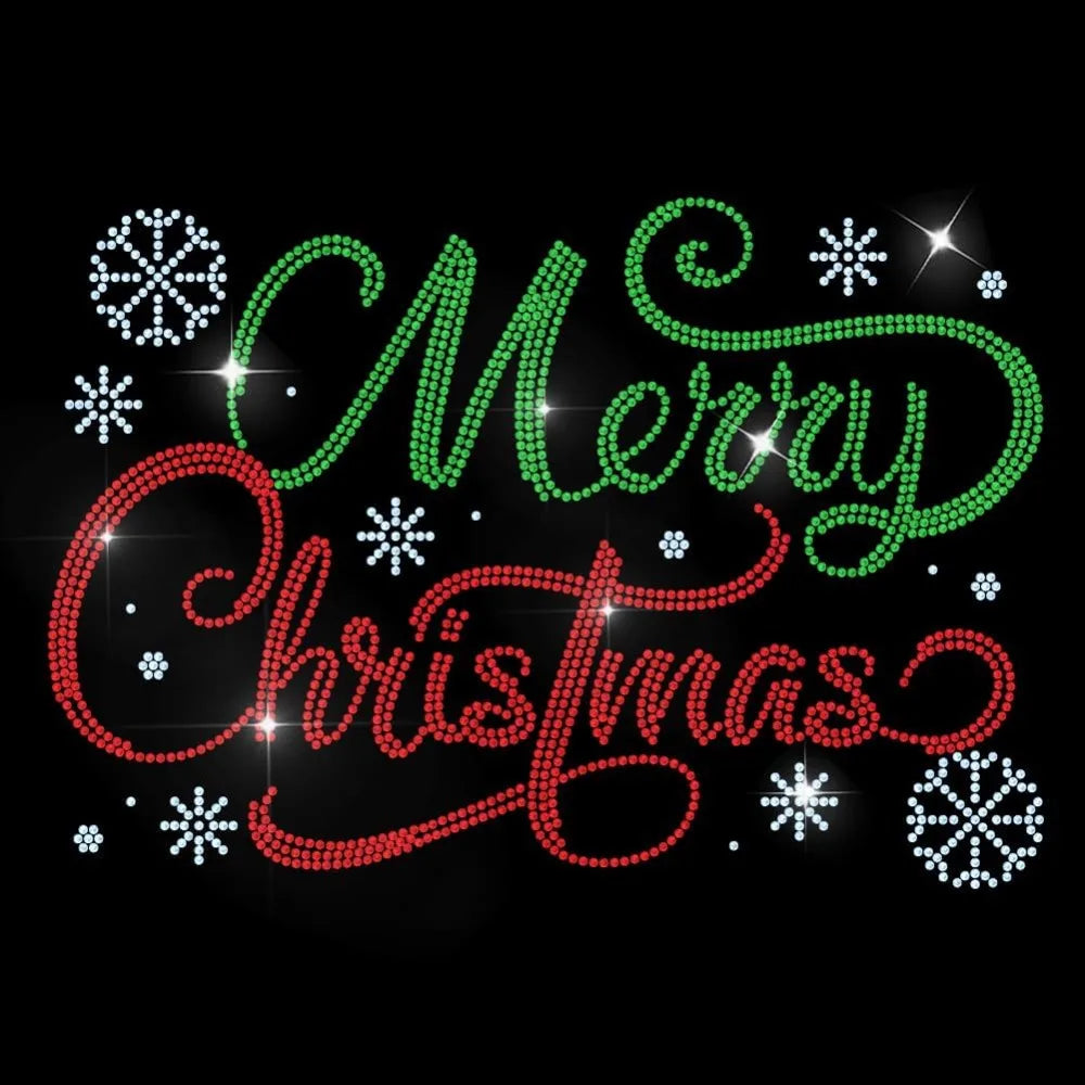 Christmas Rhinestone Iron-On Applique Patch – 11.7x8.3 In Iron-On Applique Patch Axl AECH04-17685