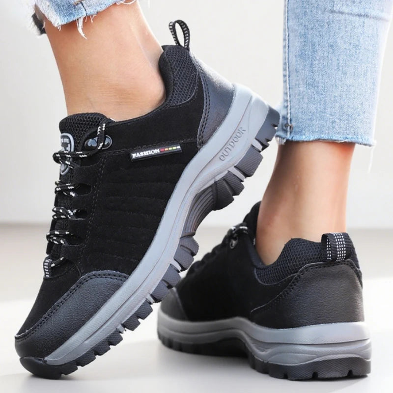Women's Retro Wedge Platform Hiking Sneakers – Anti-Slip Hiking Sneakers Axl black 42