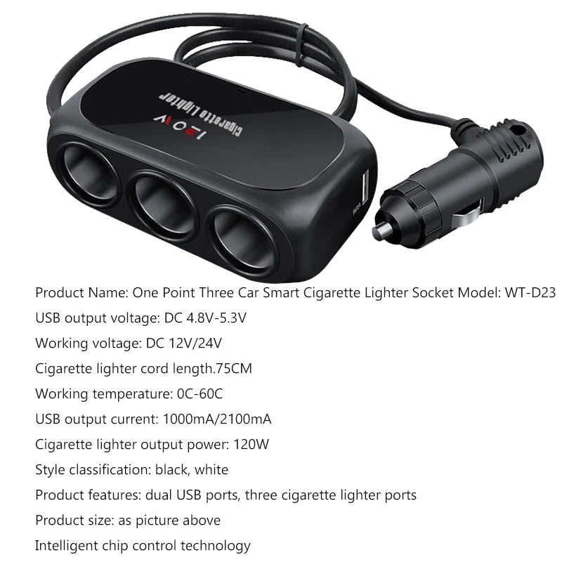 Baideluo Car Charger – Dual USB & FM Transmitter | 12V Car Power Adapter Axl