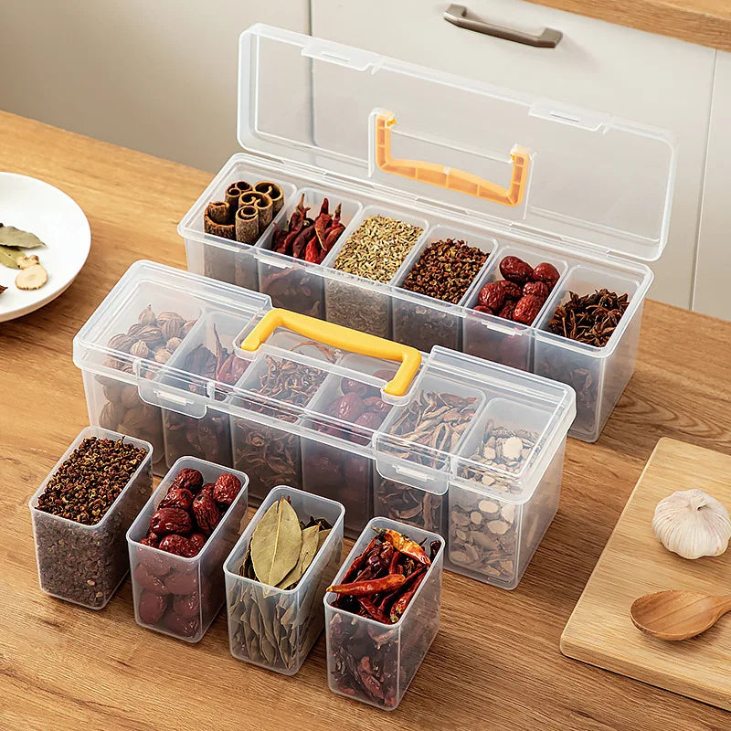 Airtight Spice Storage Box with Handle | Kitchen Organizer Set Spice Storage Container Axl