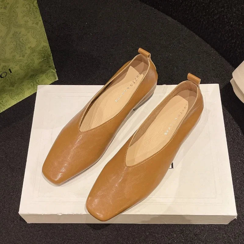 Women's Square Toe Mary Jane Loafers – Elegant Slip-On Flats Women's Loafers Axl