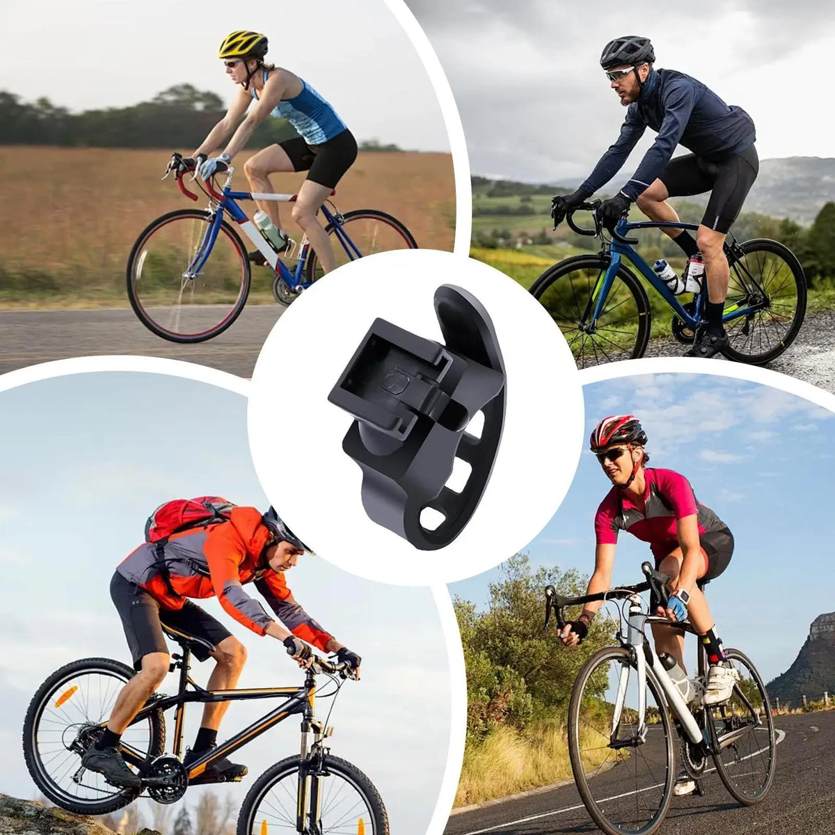Silicone Bike Taillight Strap Mount – 45° Adjustable, Universal Bike Light Mount Axl