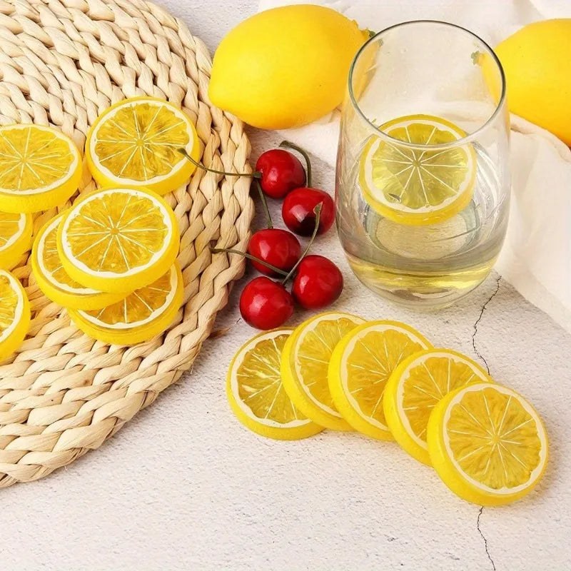 10 Pcs Artificial Lemon Slices – Fake Fruit Décor & Photo Props Artificial Fruit Decor Axl