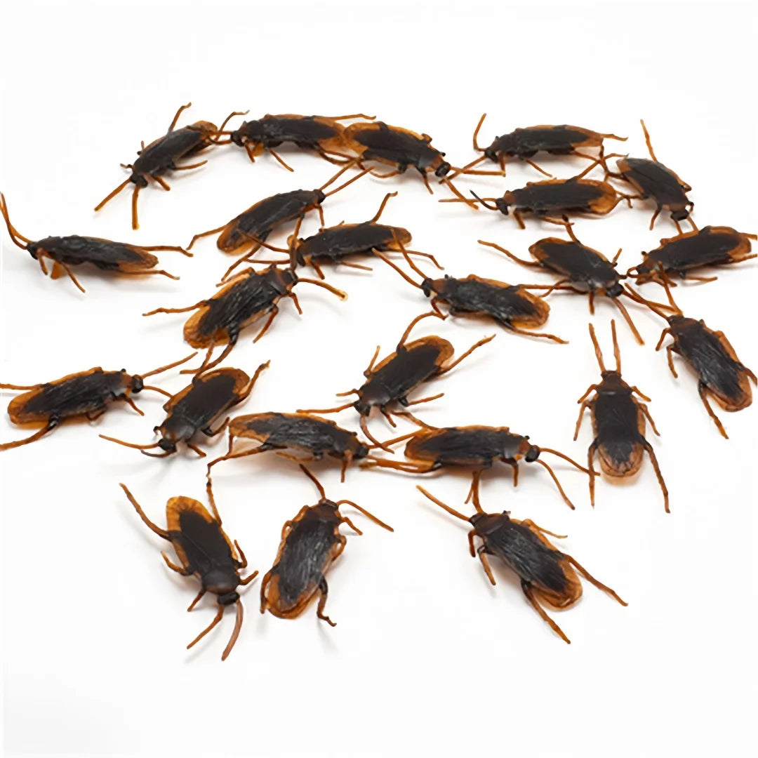 Realistic Fake Cockroaches – Halloween & April Fools Prank Props Prank Gag Toys Axl 50 pcs Brown