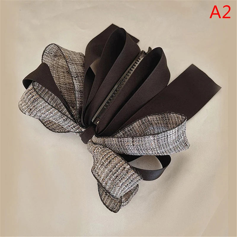 Korean Bow Hair Clip – High Ponytail Barrette for Women Bow Hair Clip Axl Black