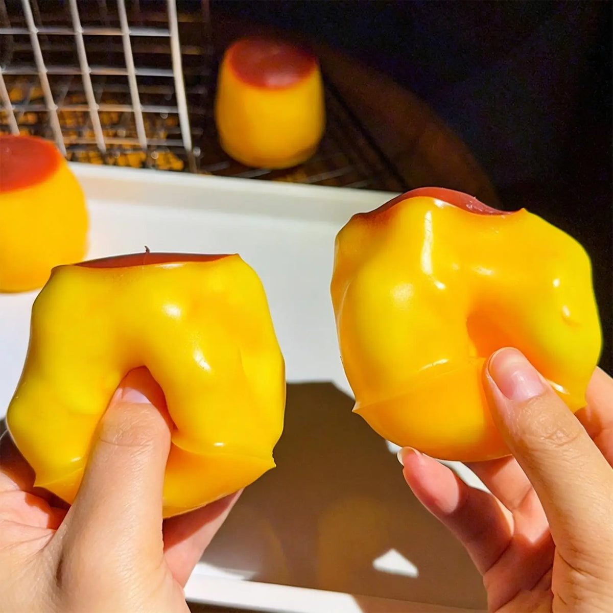 Caramel Pudding Squishy Fidget Toy – ASMR Sensory Squeeze Ball Squishy Fidget Toy Axl