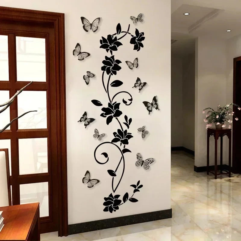 Black Vine Branch Wall Stickers – Removable PVC Decal Wall Decal Sticker Axl