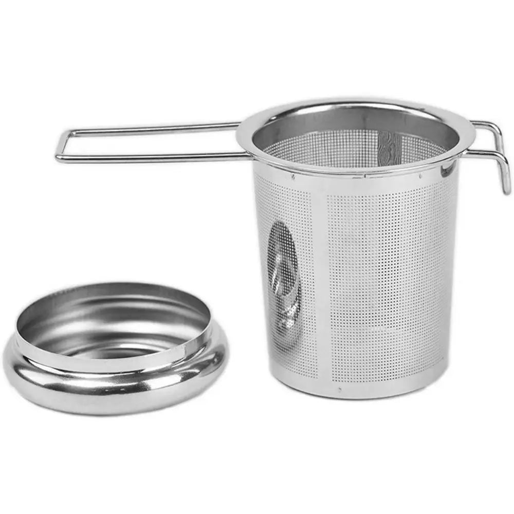 Collapsible Stainless Steel Tea Strainer with Lid | KEMORELA Tea Strainer Axl Silver