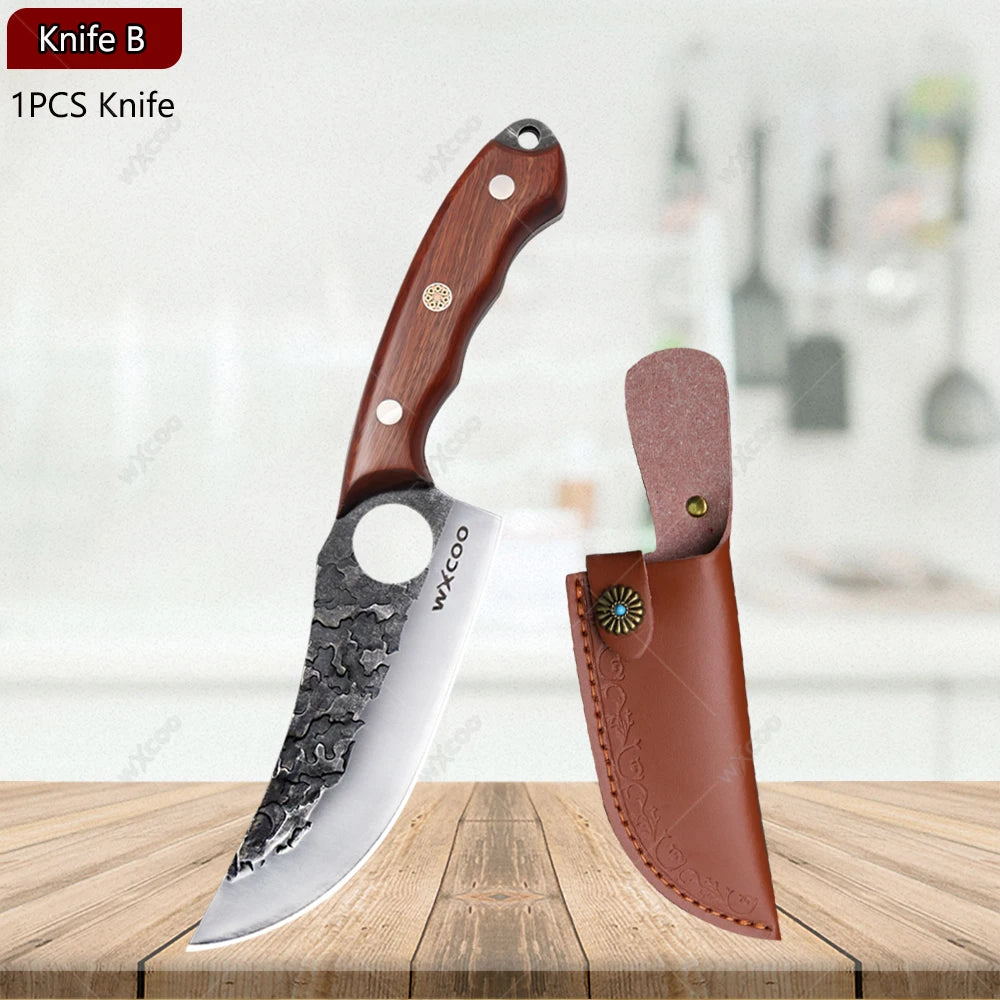 WXCOO Hand Forged Stainless Steel Boning & Chef Knife Kitchen Chef Knife Axl Knife B