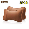 Car Neck Headrest & Lumbar Support Pillow Set – 2 Piece Car Seat Pillow Set Axl Brown