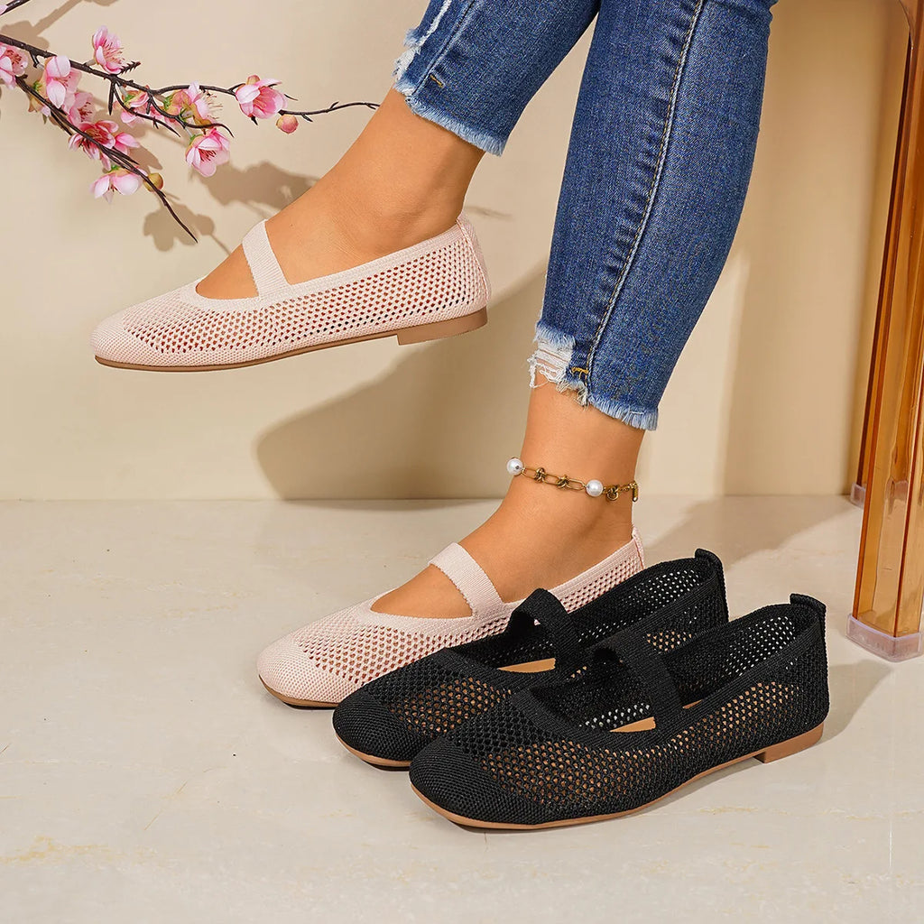 Women's Slip-On Flat Loafers – Hollow Out Air Mesh Casual Shoes Women's Flat Loafers Axl
