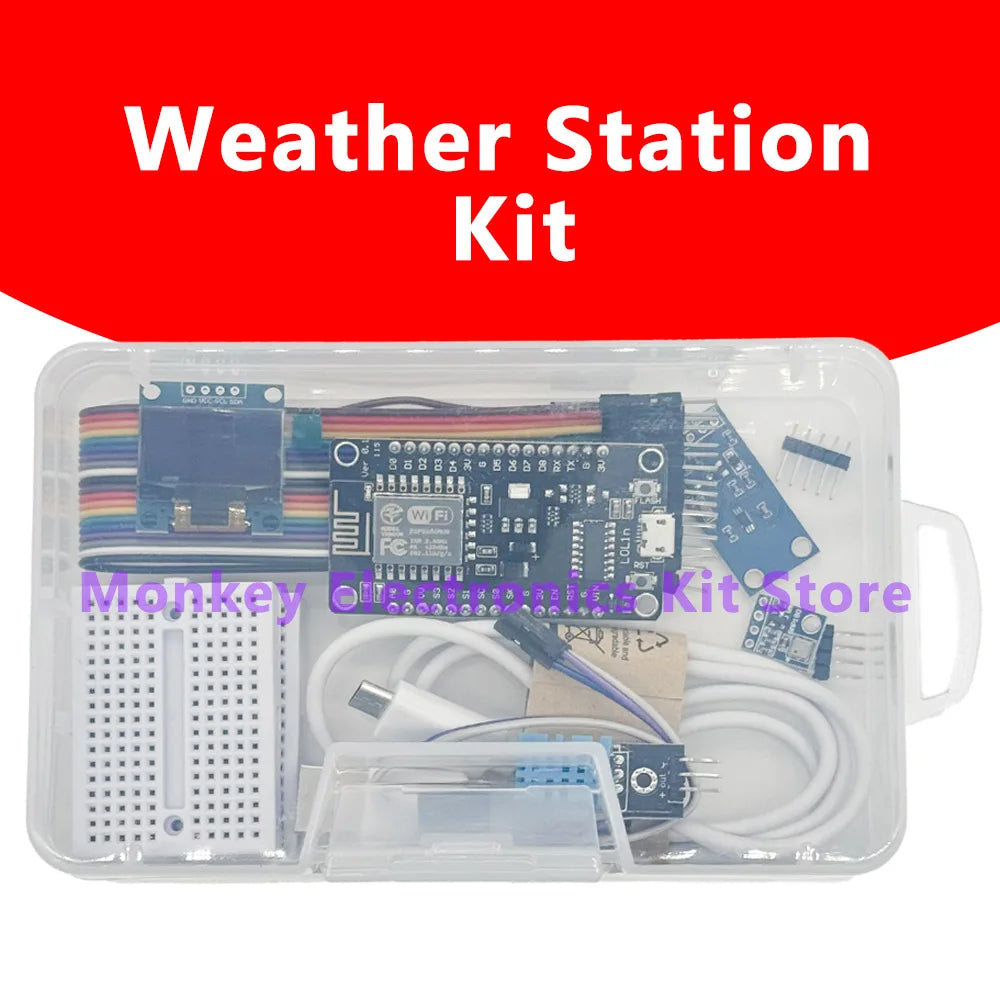 ESP8266 Weather Station Kit – OLED, DHT11, BMP180 & More Electronics Learning Kit Axl