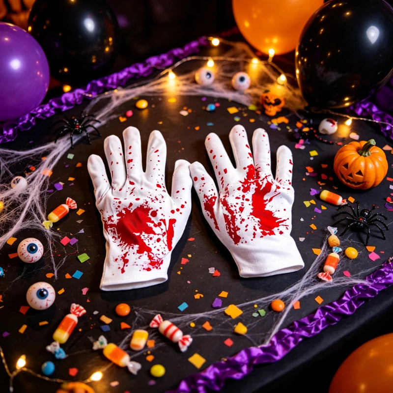 Halloween Horror Blood Gloves – Costume Accessory for Adults Costume Gloves Axl