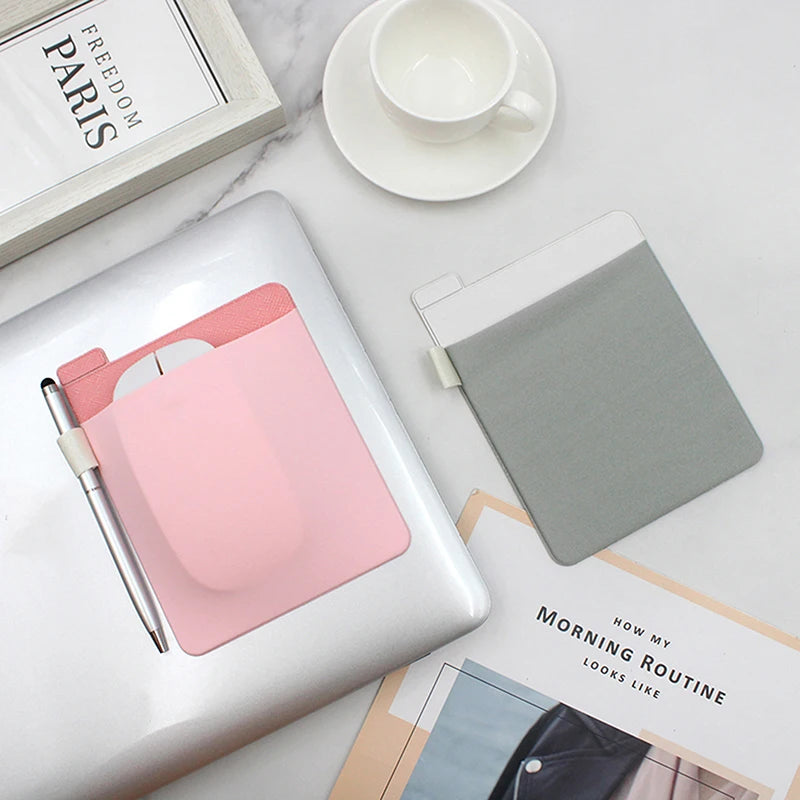 Adhesive Laptop Mouse Storage Bag | Stick-On Pocket Pouch Mouse Storage Bag Axl