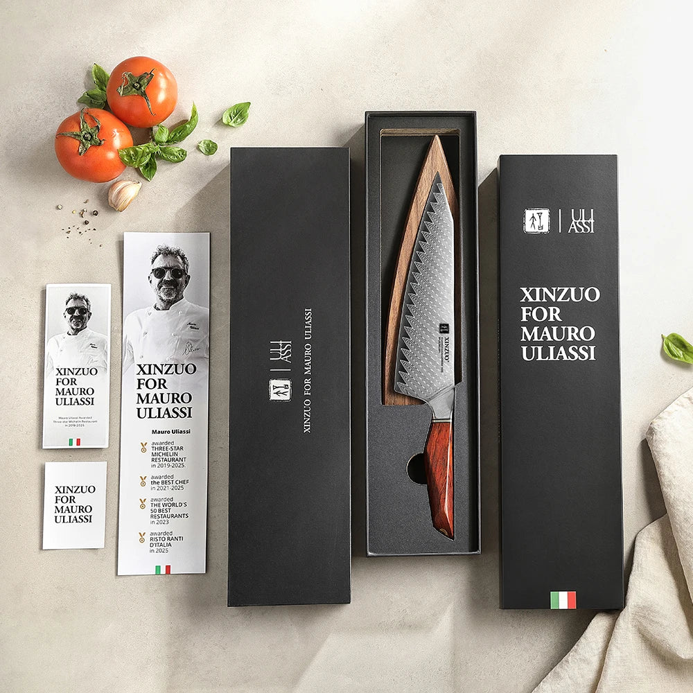 XINZUO 73-Layer Damascus Bunka Knife – 8.27" Chef Knife Damascus Chef Knife Axl