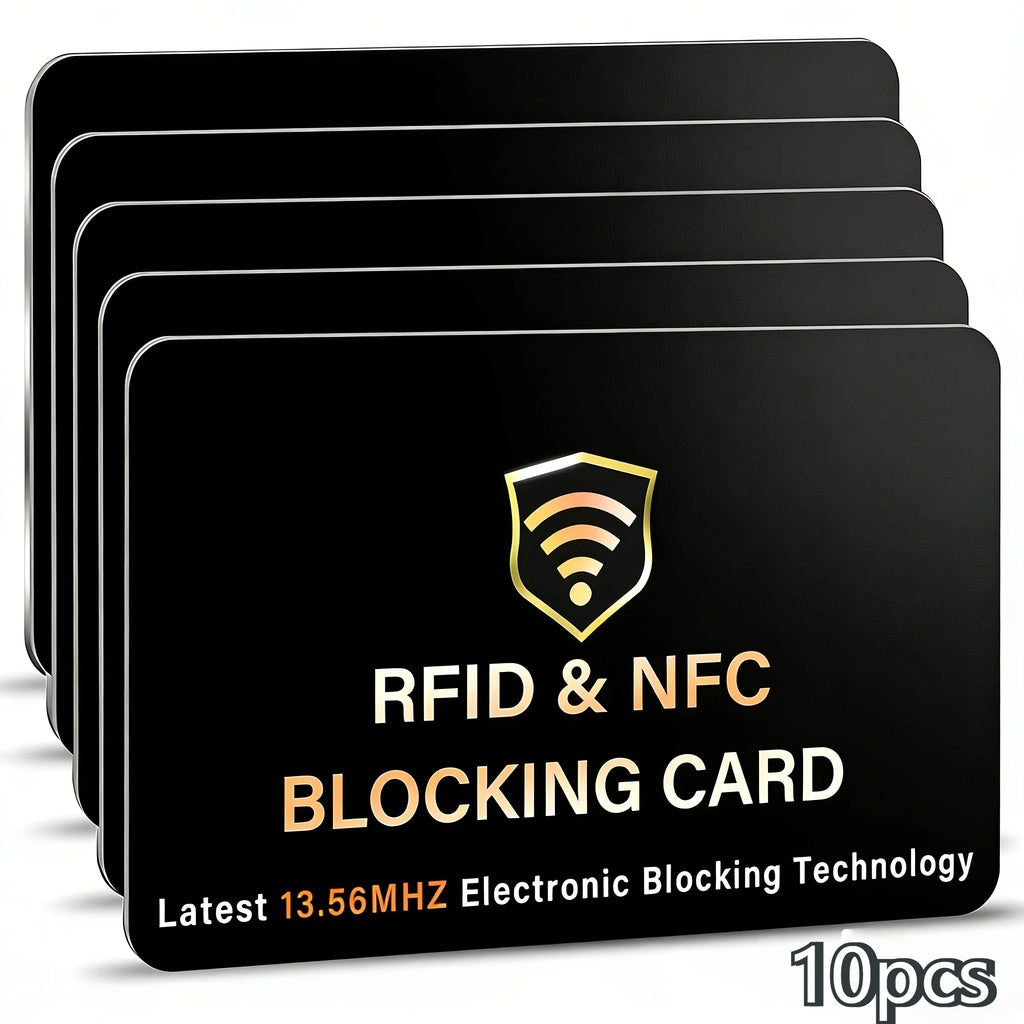 10-Pack RFID Blocking Cards – NFC Wallet & Passport Shield RFID Blocking Card Axl Black-10pcs