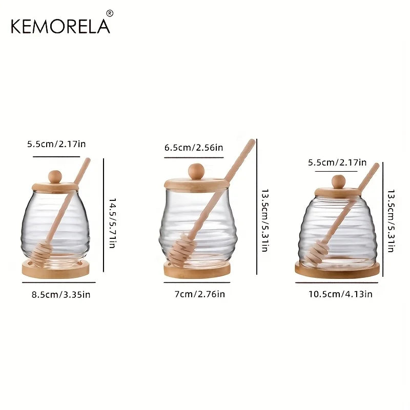 Glass Sugar Jar with Wooden Lid, Spoon & Coaster | Borosilicate Glass Sugar Jar Axl