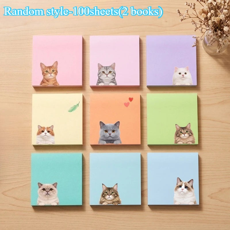 Macaron Cat Sticky Notes – Kawaii Memo Pads 50 Sheets Kawaii Memo Pads Axl B-Random -100 sheets