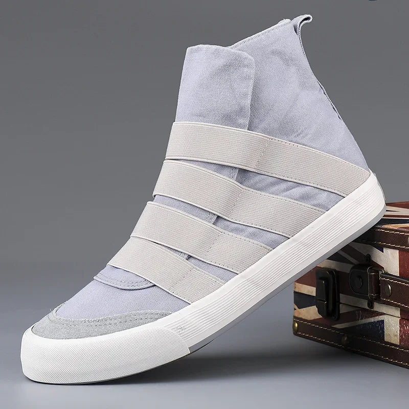 YBQJOO Korean High Cut Canvas Strap Casual Shoes | Unisex Canvas Casual Shoes Axl