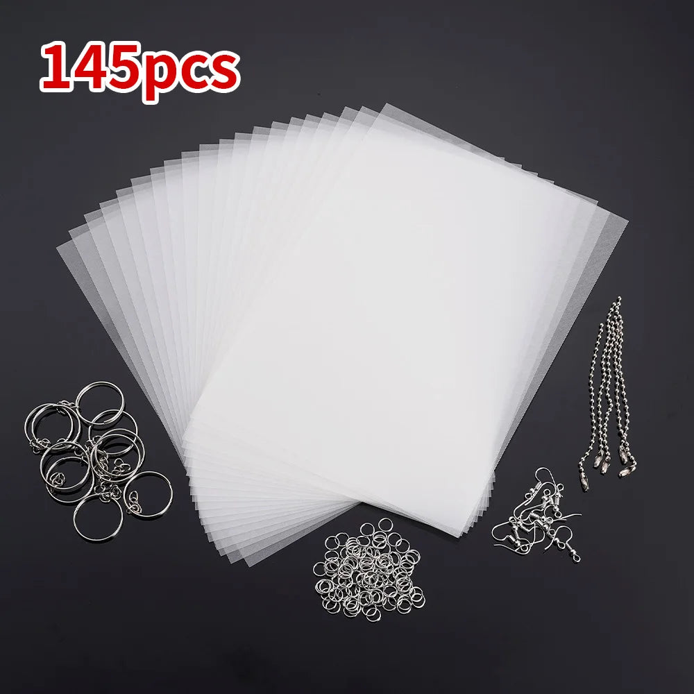 Heat Shrink Plastic Sheets – DIY Shrinky Art Film Craft Kit Shrink Art Craft Kit Axl 145Pcs