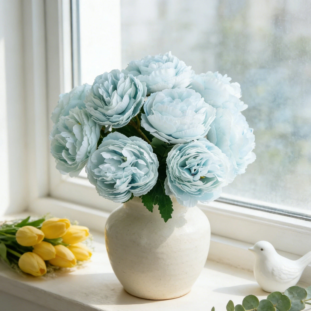 Silk Peony Artificial Flowers 5/10 Pcs – Wedding & Home Decor Artificial Flowers Axl